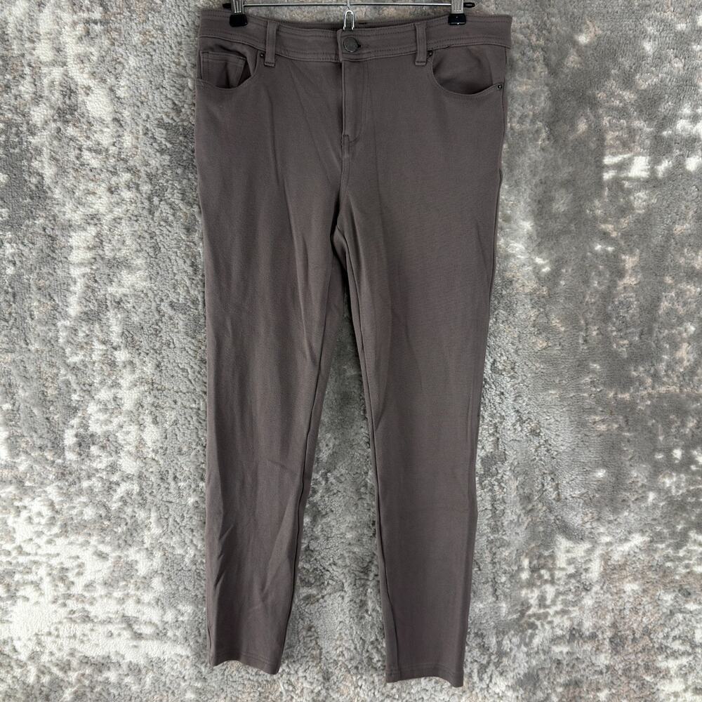 Style‎ Co Size 6 Minimalist Tapered Stretch Jeggings Gray Button Zip Casual